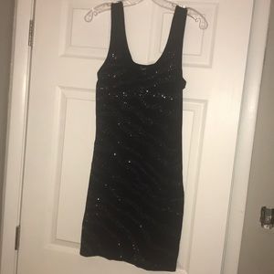 Black mini dress with rhinestones